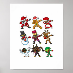 christmas black african american santa claus dabbi poster