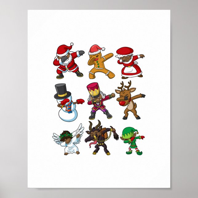 christmas black african american santa claus dabbi poster (Front)