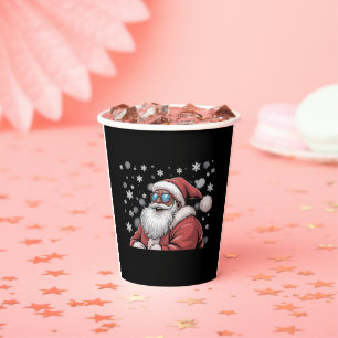 Christmas Black African American Santa Xmas  Paper Cups