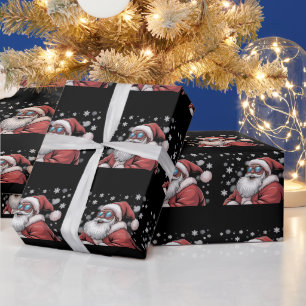 Christmas Black African American Santa Xmas  Wrapping Paper