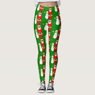 christmas black african santa claus snowman cute leggings