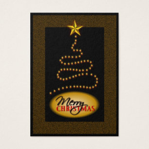 Christmas Black and Gold Christmas Tree Gift Tags