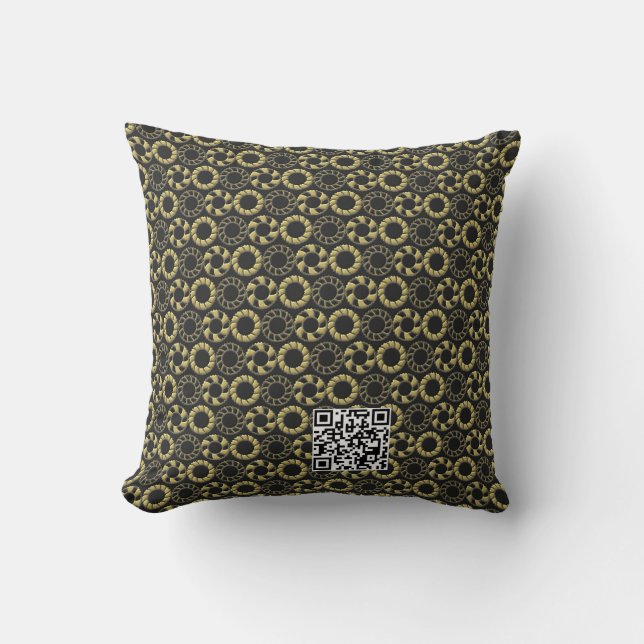Christmas Black and Gold Wreaths Deco  Throw Pillow (Front)