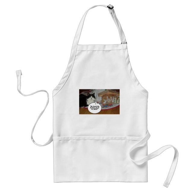 Christmas Black and White Cat Humour Standard Apron (Front)