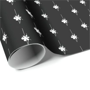 Christmas black and white snowflakes cute gift  wrapping paper