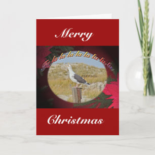 Christmas Black Backed Gull Christmas Caroling Holiday Card