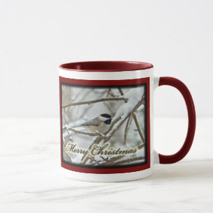 Christmas Black Capped Chickadee in Snow Mug