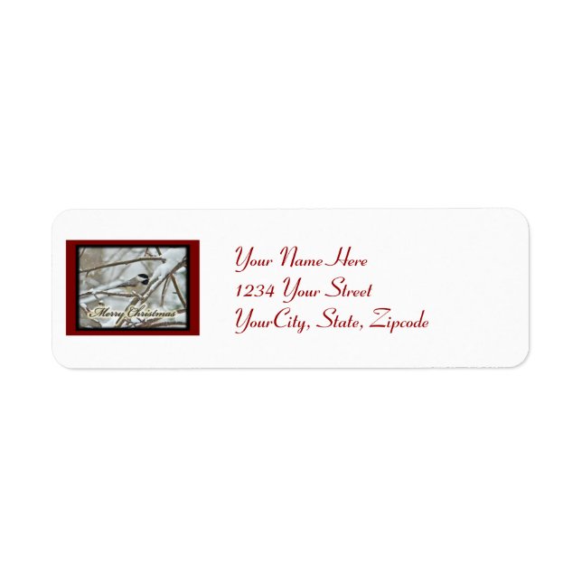 Christmas Black Capped Chickadee Label (Front)