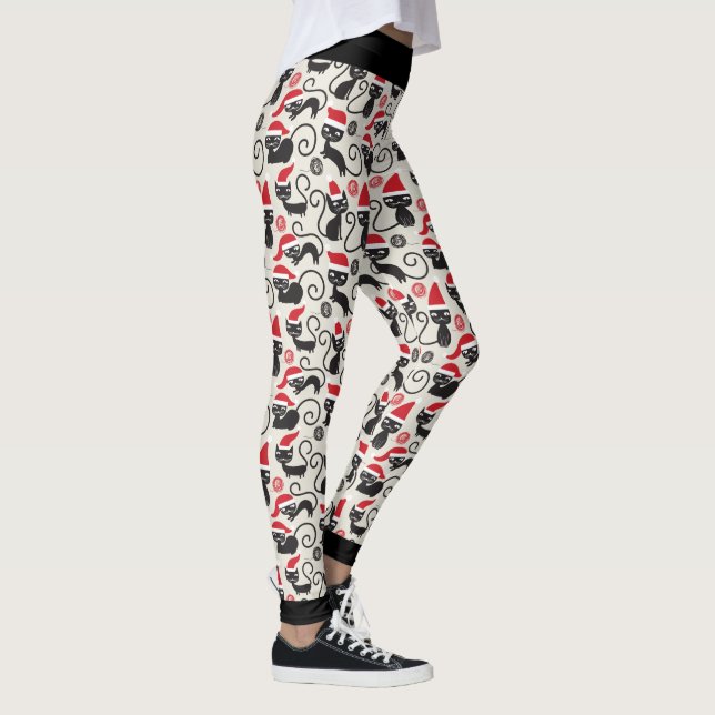 Christmas Black Cat Leggings (Right)