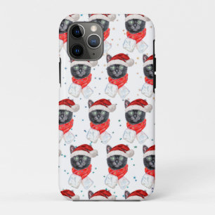Christmas Black Cat with Red Scarf iPhone 11 Pro Case