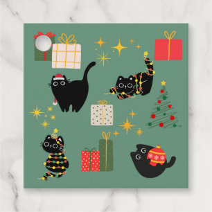  Christmas Black Cats Gift Favour Tags