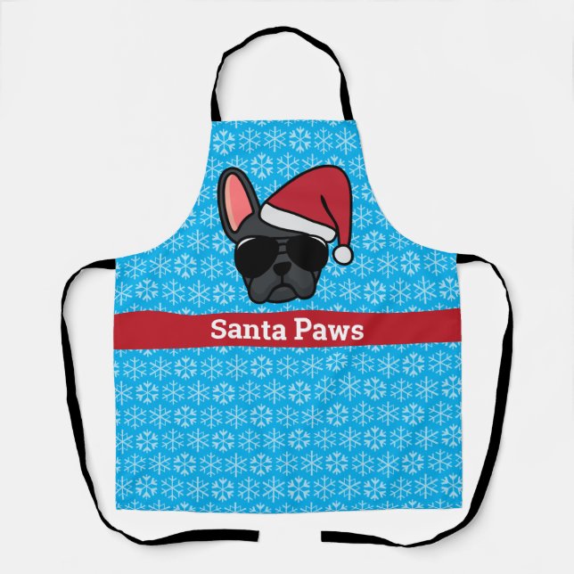 Christmas Black French Bulldog Apron (Front)