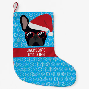 Christmas Black French Bulldog Small Christmas Stocking