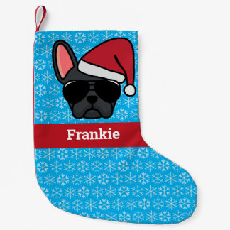 Christmas Black French Bulldog Small Christmas Stocking