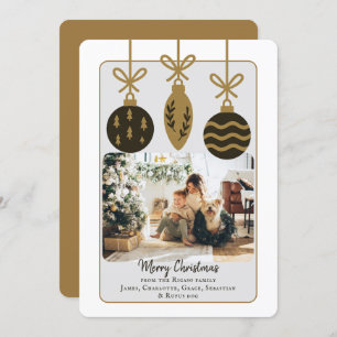 Christmas Black Gold Baubles Photo Template