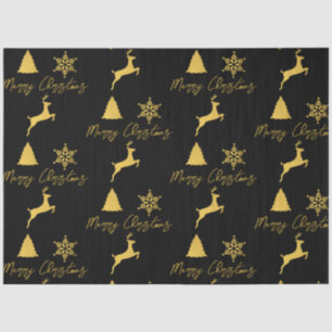 Christmas Black & Gold Pattern  Tissue Paper