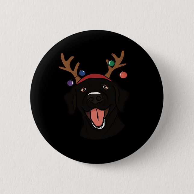 Christmas Black Lab Essential T-Shirt 2 Inch Round Button (Front)