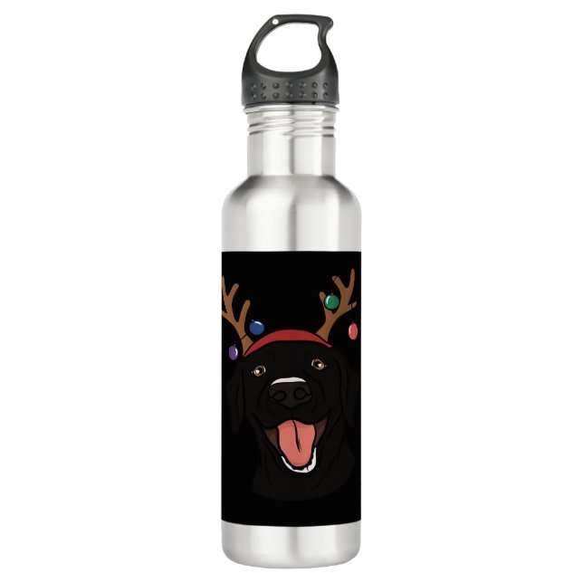 Christmas Black Lab Essential T-Shirt 710 Ml Water Bottle (Front)