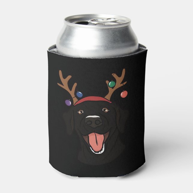 Christmas Black Lab Essential T-Shirt Can Cooler (Can Front)