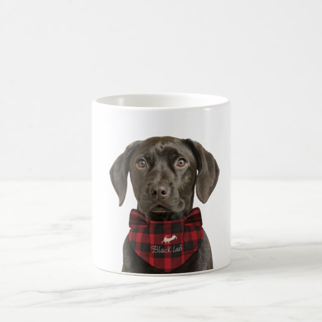  Christmas Black Lab Holiday Dog  Coffee Mug (Center)