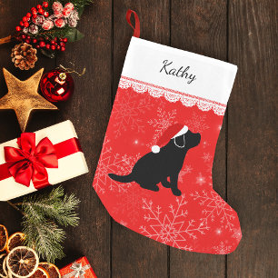 Christmas Black Labrador Puppy Stocking