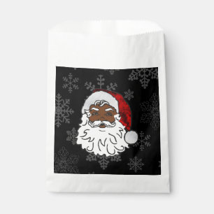 christmas black santa claus snowflakes favour bag