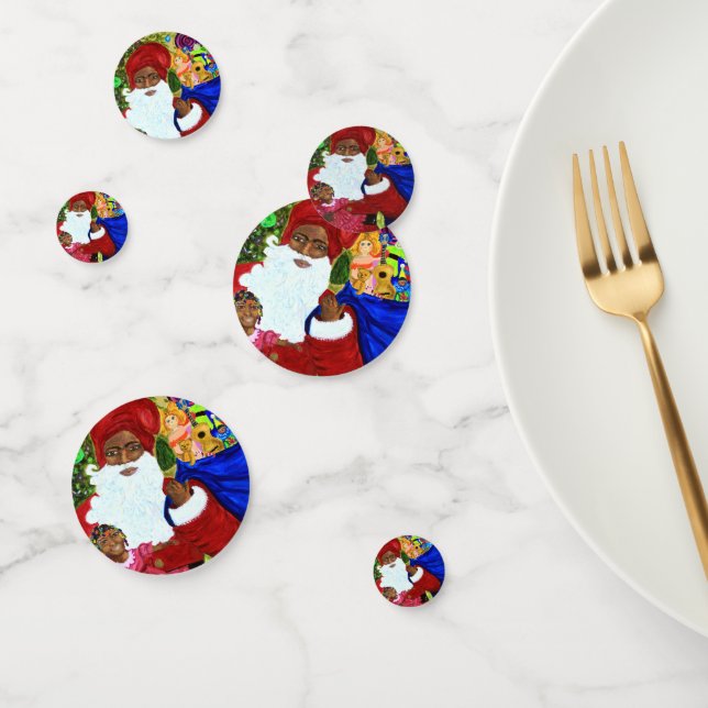 Christmas Black Santa Confetti - Tableware - Gifts (Group)