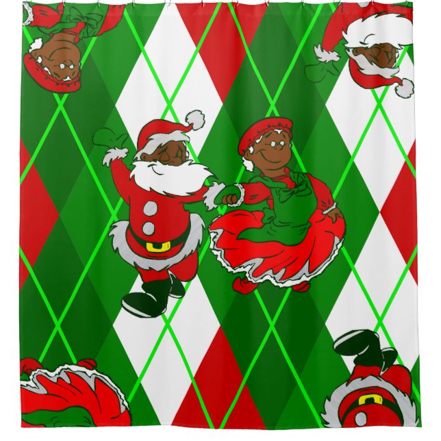 christmas black santa wife plaid (Front)