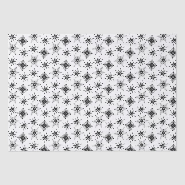 Christmas Black Snowflakes Seamless Pattern  Tissue Paper (Front)