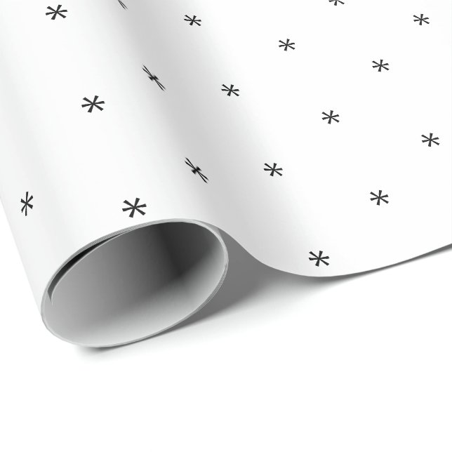 Christmas black white snowflakes cute Holiday  Wrapping Paper (Roll Corner)