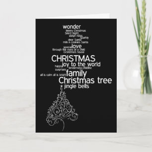 Christmas Black White Typography Holiday Card