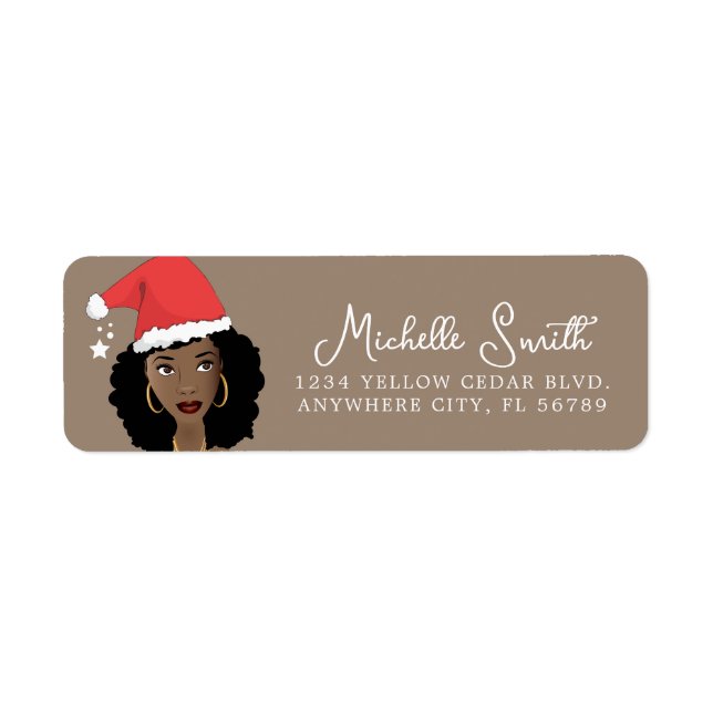 Christmas, Black Woman, Natural Hair Beauty, Brown (Devant)