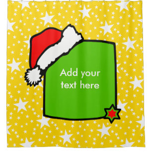 Christmas Blackboard with Santa Claus Hat & Star