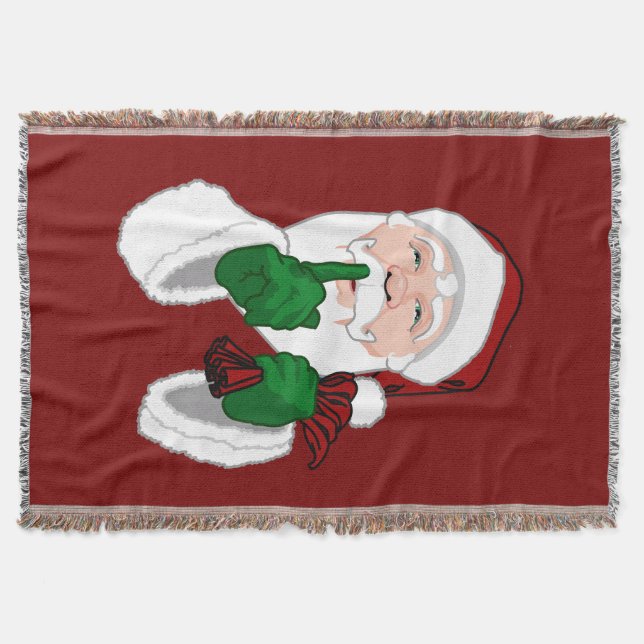 Christmas Blanket Cute Santa Clause Throw Blankets (Front)