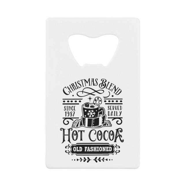 Christmas Blend Holiday Design White Credit Card Bottle Opener (Front)