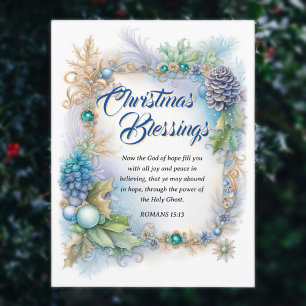 Christmas Blessing Decorative KJV Scripture   Holiday Postcard