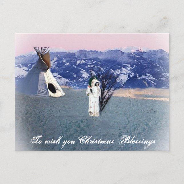 Christmas Blessing Holiday Postcard (Front)