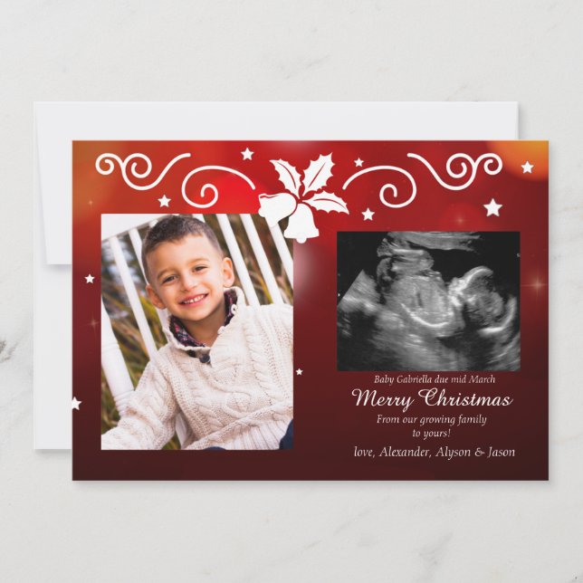 Christmas Blessing Photo Pregnancy Announcement (Front)