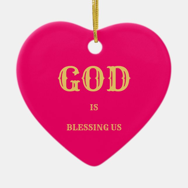 Christmas Blessings Ceramic Ornament (Front)