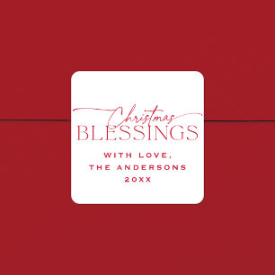 Christmas Blessings Elegant Holiday Gift Tag Favor