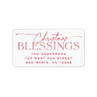 Christmas Blessings Elegant Holiday Return Address