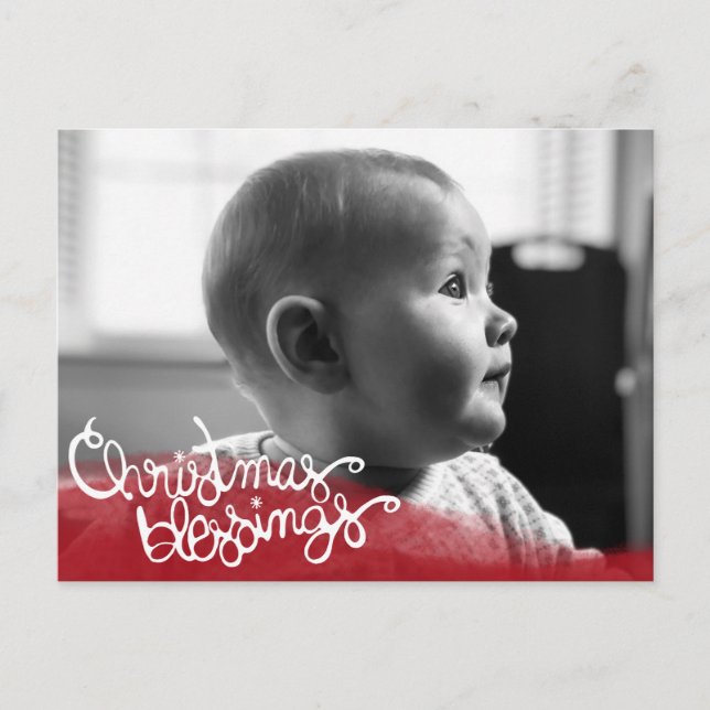 Christmas Blessings Holiday Postcard (Front)