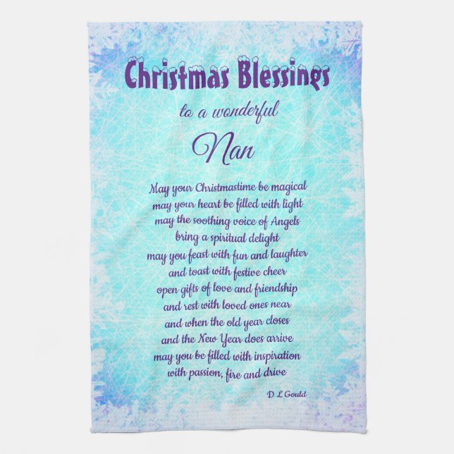Christmas Blessings Nan Kitchen Towels (Vertical)