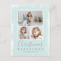 Christmas Blessings Pastel Green Photo Collage