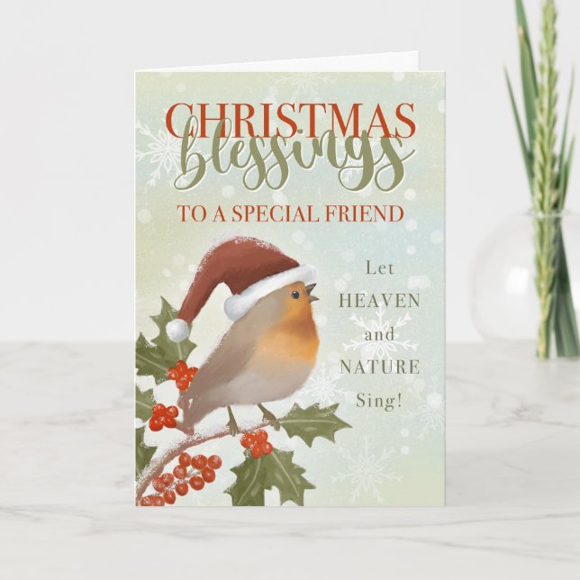 Christmas Blessings to Friend  Card (Front)