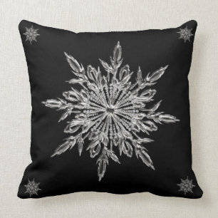 Christmas bling snowflake reversible throw pillow