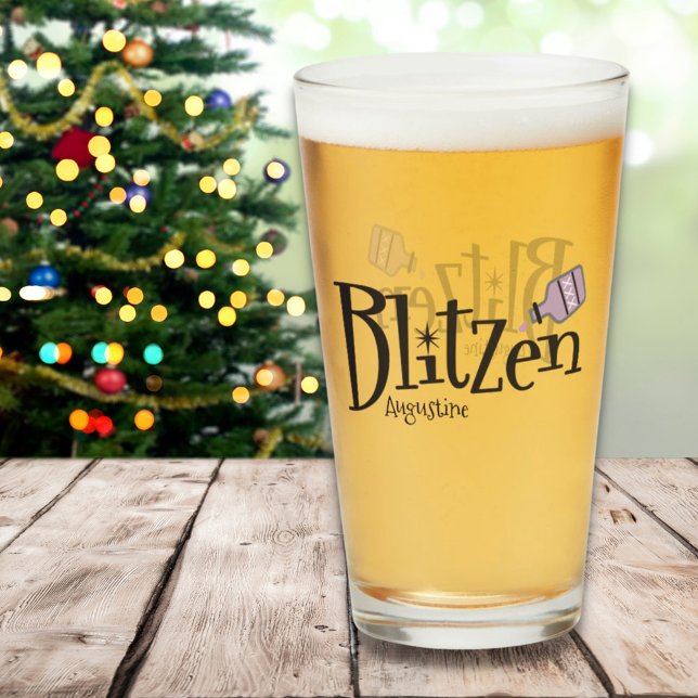 Christmas Blitzen Funny Reindeer Purple Glass (Creator Uploaded)