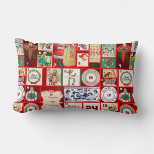 Christmas Block Advent Illustration Square Art Lumbar Pillow
