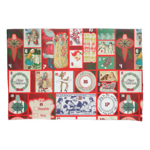 Christmas Block Advent Illustration Square Art Pillowcase