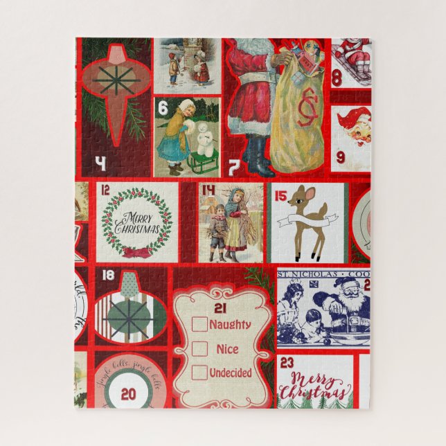 Christmas Block Illustration Squares Jigsaw Puzzle (Vertical)